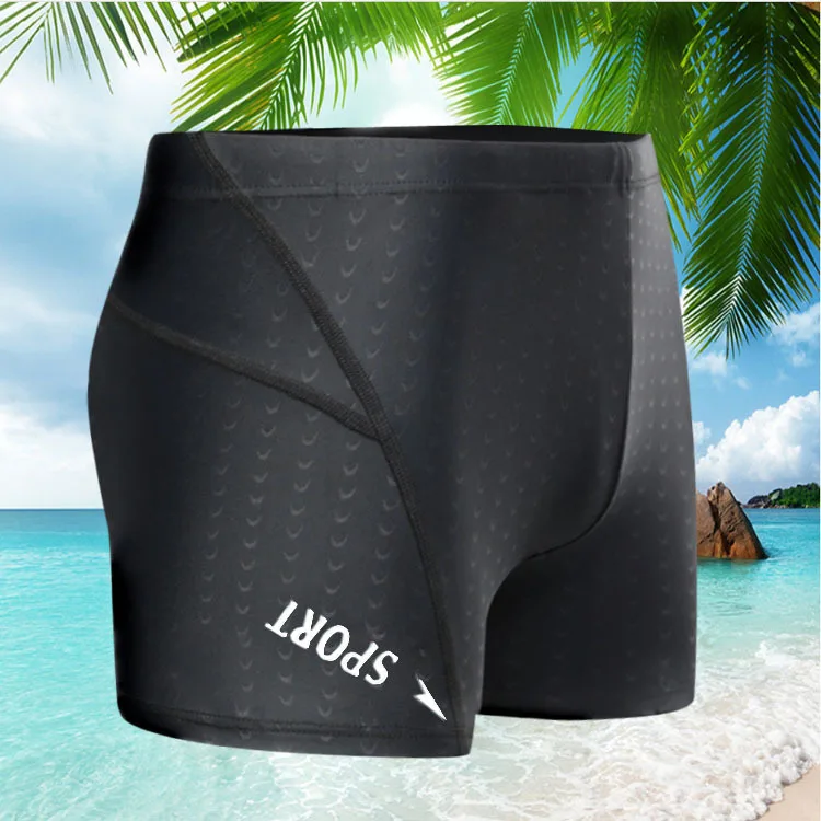 

2020 New Style Swimming Trunks Men Boxer Bathing Suit Waterproof Quick-Drying Top Grade Fabric Large Size Sports Racing Swimming