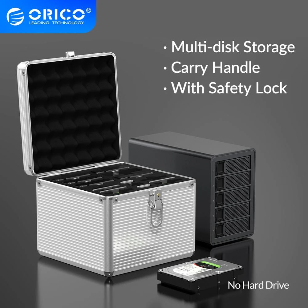 Orico Aluminum 15 Bay Hard Drive Protection Security Box With Locking Storage For 2 5 3 5 Hdd M 2 Ssd 5 10 Bay For 3 5 Hdd Storage Tray Storage Jarstorage Boxes For Toys Aliexpress