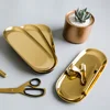 Stainless Steel Gold Storage Tray Fruit Sancks Jewelry Display Plate Kitchen Organizer Tools Metal Seal Clip Bean Spoon Clip 3