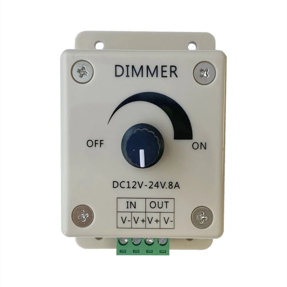 ECLH LED Dimmer Switch 12-24V Voltage Regulator 8A Adjustable Controller Light Power Supply for LED Lamp Strip Light led dimmer switch,led strip controller,smart dimmer switch,led strip switch,led string dimmer,led dimmer controller,lamp dimmer,voltage regulator