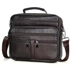 Sac à bandoulière en cuir véritable pour hommes, sacoche de taille moyenne, fourre tout en peau naturelle, porte documents, nouvelle collection 