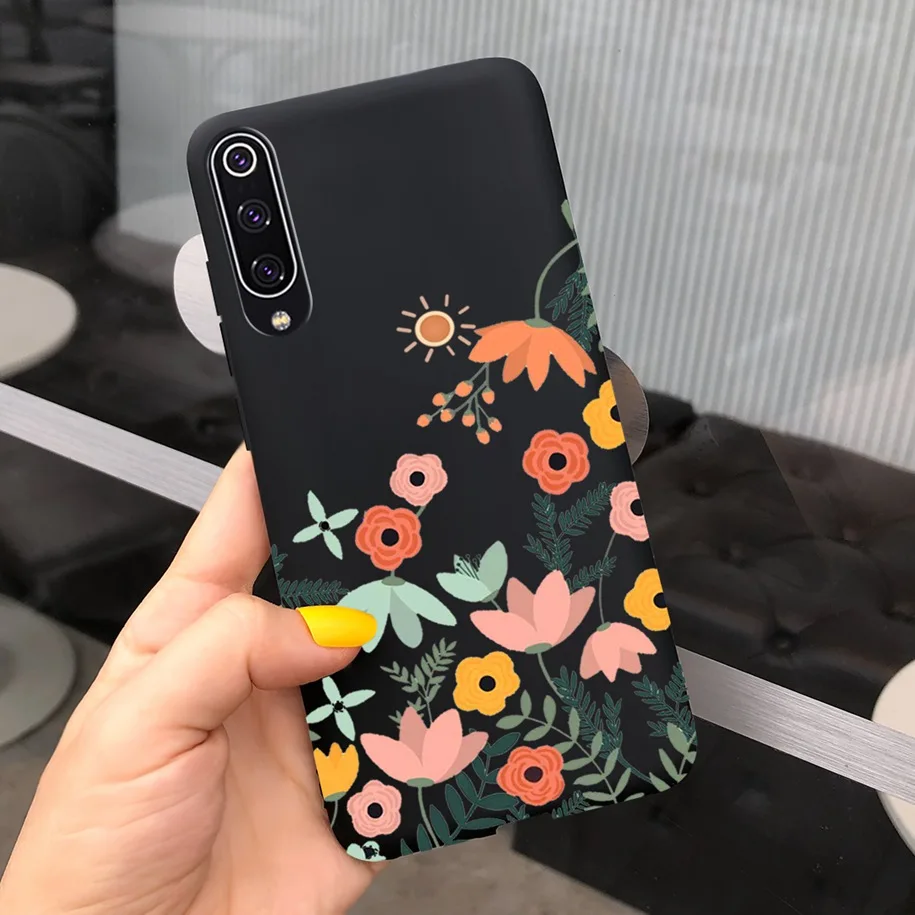 For Xiaomi Mi 9 SE Case New Liquid Silicone Matte Soft Lavender Flowers Protection Cover For Xiaomi Mi 9 Lite Mi9 SE Phone Cases iphone waterproof bag