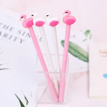 8 шт. Корейская каваи Фламинго гелевая ручка милый школьный офис поставка аксессуар сладкий каваи Стационарный белый розовый вещь Bts синие чернила 0,5