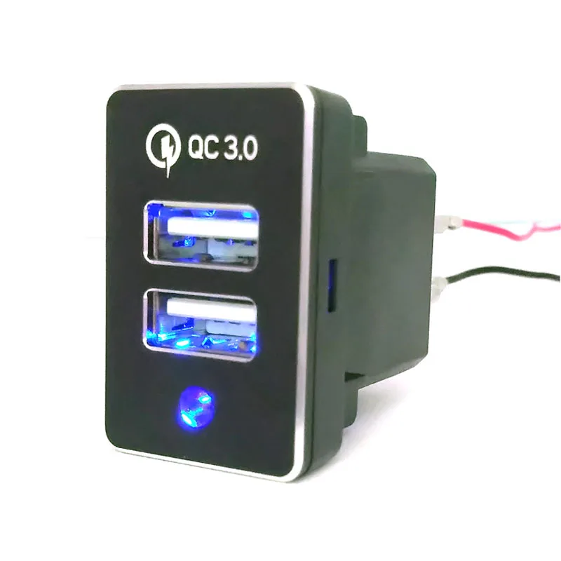

Suitable for New Style Small Car Modified USB Socket Double USB Socket Mobile Phone Fast Charge Rechargeable Socket Reserved Dig