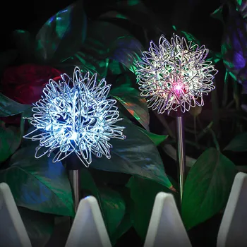 

4 Pieces Solar Dandelion Landscape Light Multi-Color Solar Garden Outdoor Lights S7