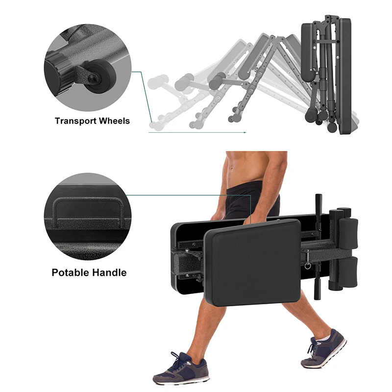multifunctional weight bench, folding weight training bench, foldable gym bench