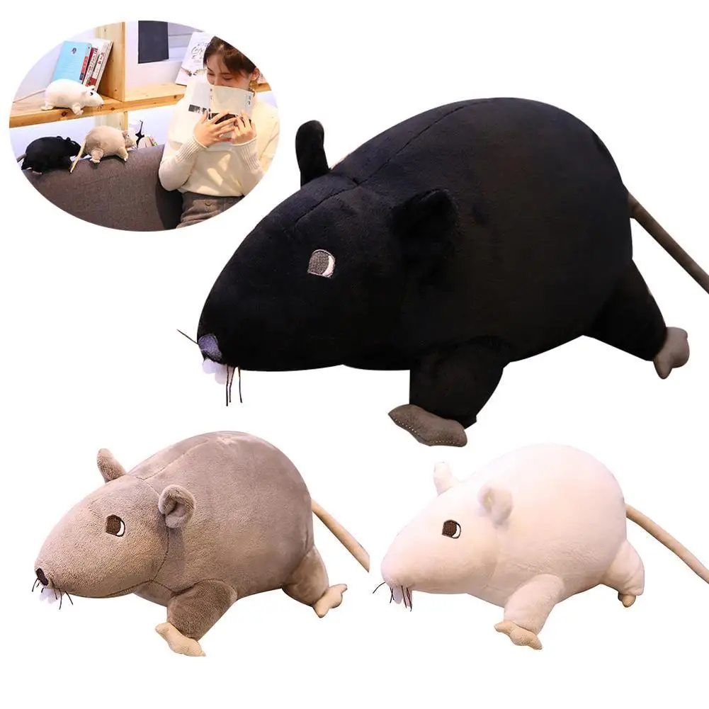 Muñeco de juguete de peluche 3D de ratón de imitación, muñeco de peluche suave, decoración para sofá, regalo de cumpleaños de Año Nuevo, adornos de mesa