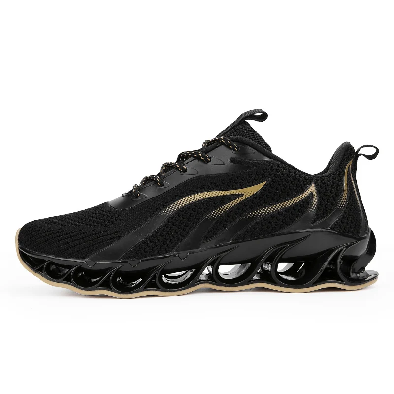 Bomlight новая обувь blade для Для мужчин дышащая zapatillas hombre на открытом воздухе кроссовки спортивные легкая обувь для ходьбы белого огня, 47(Европа - Цвет: Black Gold