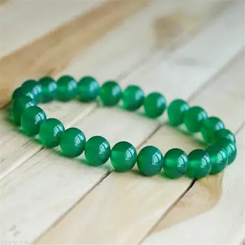 

8mm Natural Green Jade Gemstone Handmade Mala Bracelet Meditation Tibetan Japa Wristband Classic Religious Spirituality Retro
