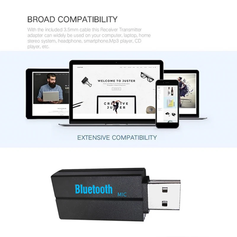 Bluetooth аудио приемник передатчик мини стерео Bluetooth AUX RCA USB 3,5 мм разъем для ТВ ПК автомобильный комплект беспроводной адаптер Поддержка TF