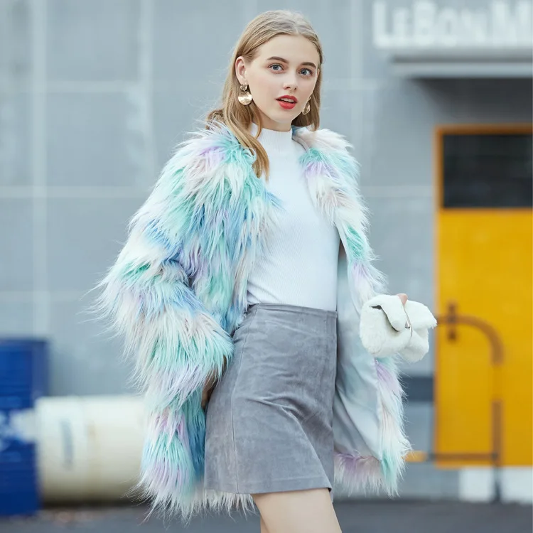 Plus Size 3X Fluffy Faux Fur Coat Women Warm Long Sleeve Female Outerwear Autumn Winter Coat Jacket Hairy Overcoat teddy bear