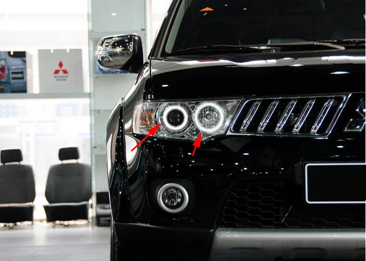 Многоцветный RGB светодиодный angel eyes Halo Ring Eye DRL RF пульт дистанционного управления для Mitsubishi Challenger Pajero Sport 2008- Аксессуары