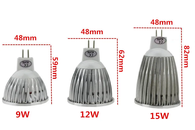 10X Новый мощный светодиодный светильник MR16 GU5.3 shock 9W 12W 15W Dimmable BLOW Spotlight Теплый
