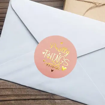 

500pcs Pretty Things Inside Sticker Gold Foil Seal Label Scrapbooking Decoration M0XD