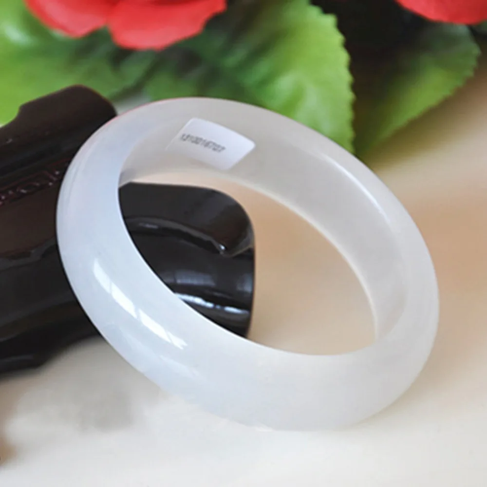 Natural a Goods Pass through White Jade Bracelet Quartz Rock Jade Bracelet Ice-like Emerald Women's White Jade Bracelet Jade