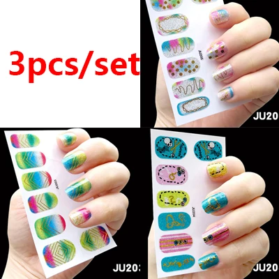 Style 17 3/5/10/240 шт. Сделай Сам наклейки для ногтей красочные переводятся с помощью воды, наклейки для ногтей 3D цветок Фольга клей нейл-арта украшения для маникюра - Color: Style 17