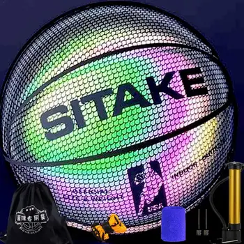 

Reflective Basketball Ball 7 Adult Men Personality Fashion Net Red Night Equipment Cool Indoor Outdoor Basketball Drop Shipping