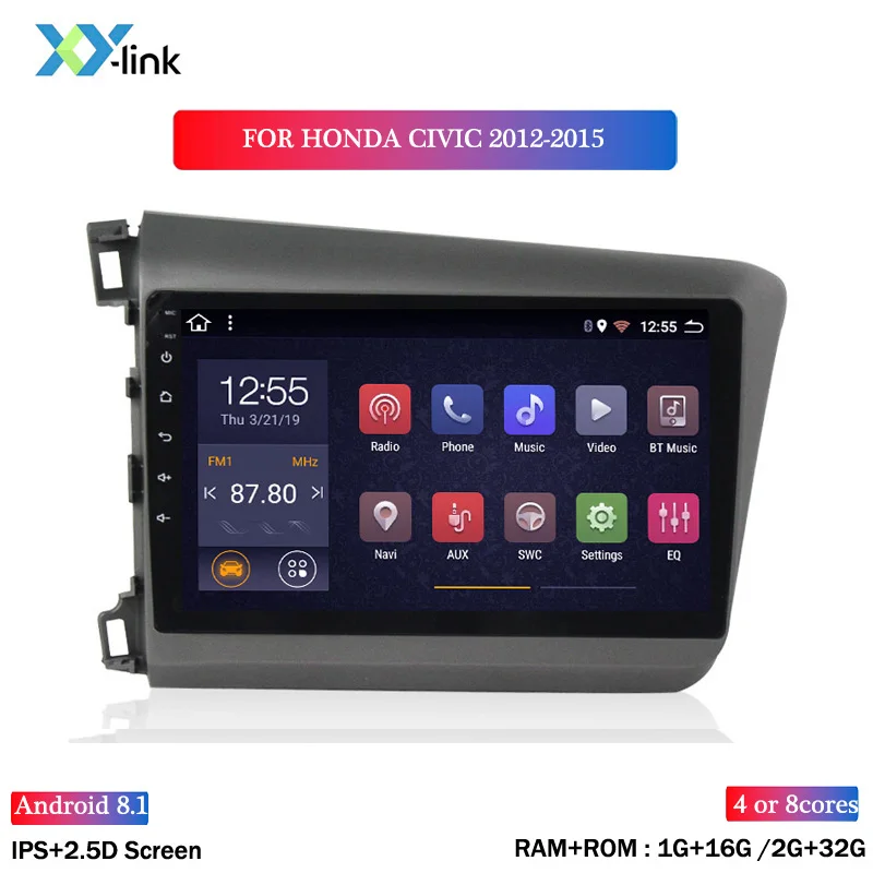 Android 8,1 автомобильный dvd gps мультимедийный плеер 9 дюймов для Honda CIVIC 2012- автомобильный dvd Навигатор Радио Видео Аудио плеер