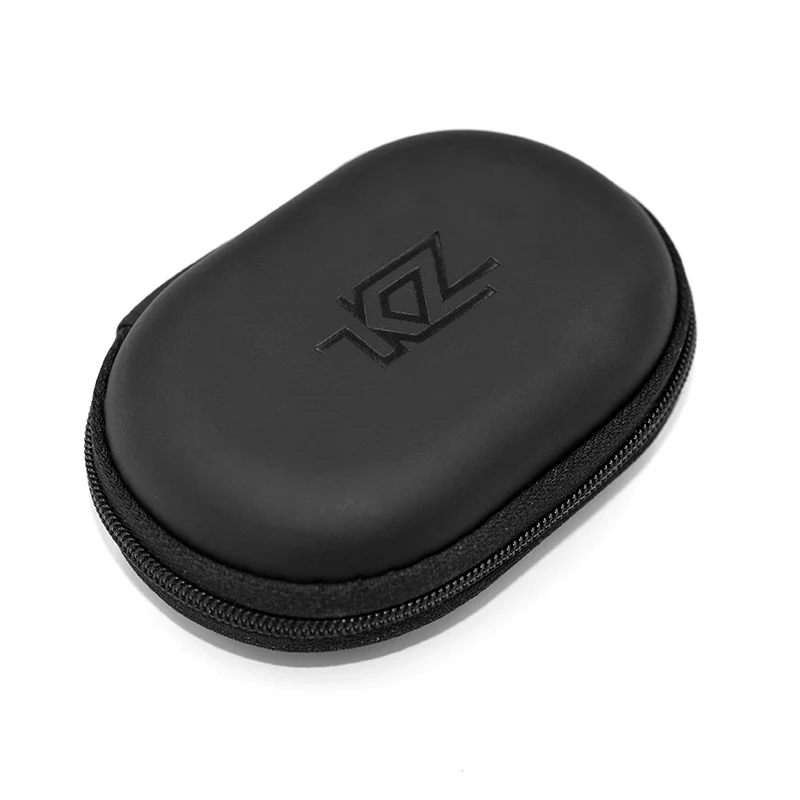 KZ Black Earhone Bag KZ овальная сумка для хранения наушников новые наушники PU контейнер для хранения на молнии черный портативный ящик для хранения подходит для оригинальных наушников - Цвет: KZ Black Earhone Bag