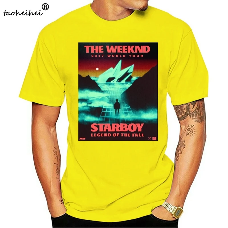 Женская футболка WEEKND STARBOY TOUR черный топ Рубашка с надписью Легенда о осени