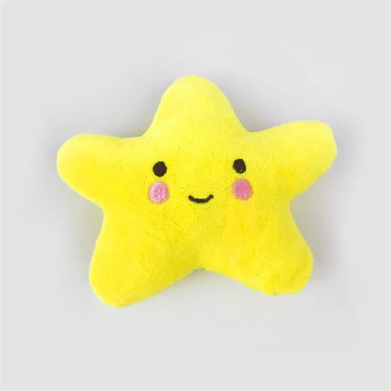 Yellow Star 1 шт. звучащий щенок собака жевательная игрушка фрукты овощи курица барабан кости пищать игрушка для кошек домашних животных плюшевый красный перец Баклажан редиска - Цвет: Yellow Star