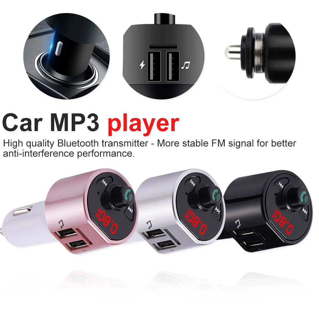 Bluetooth автомобильный fm-передатчик беспроводной радио адаптер MP3-плеер плюс USB зарядное устройство Bluetooth громкой связи вызов