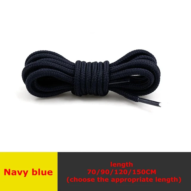 1 Pair Round Shoelaces Top Quality Polyester Classic Off White Shoe Laces Do Not Fade Outdoor Leisure Sneakers Shoelace Unisex Navy blue