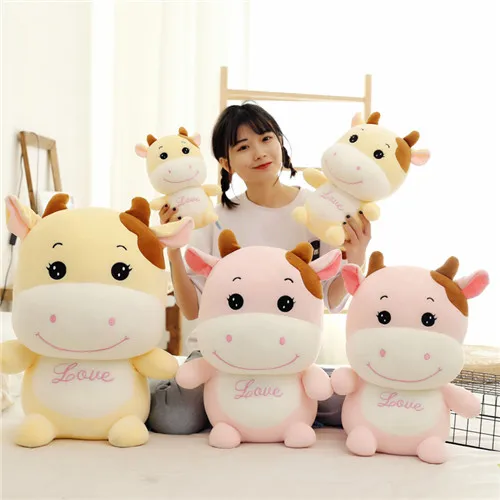 Fancytrader 24'' Lovely Plush Soft Stuffed Giant Animal Milk Cow Toy Big Plush Cow Doll Nice Gift For Kids 60cm 2 Colors (4)