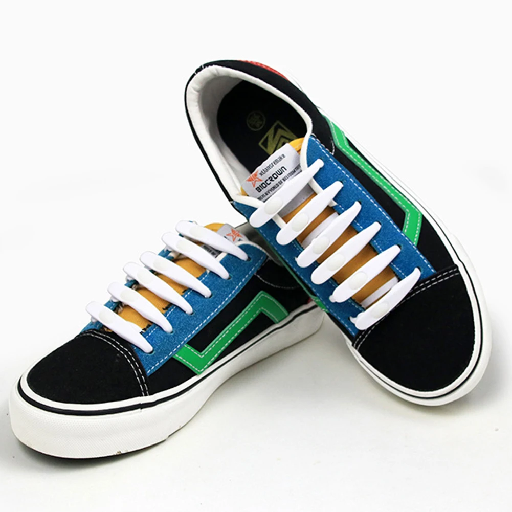 14pcs/pack Waterproof Rubber lazy Slip On Tieless shoelaces with unique design Shoes Accessories for running shoes