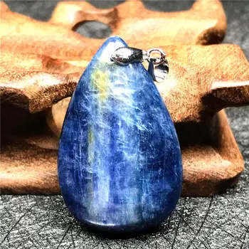 

100% Natural Blue Kyanite Stone Pendant Jewelry For Woman Man Crystal 36x23x7mm Cat Eye Gemstone Crystal Water Drop Stone AAAA