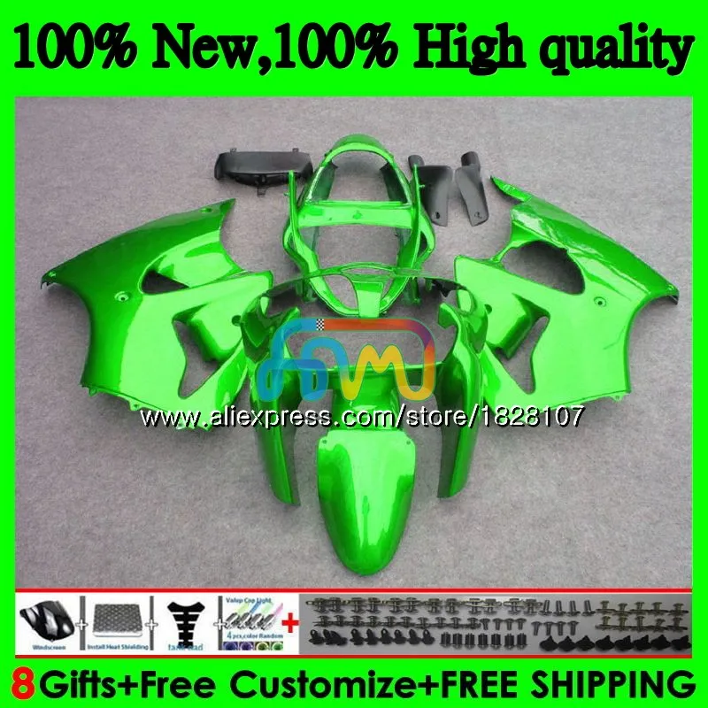 Металлический корпус зеленого цвета для KAWASAKI ZX-636 ZX 6R 636 600 CC 6 R ZX636 13BS. 25 600CC ZX-6R ZX600 ZX6R 00 01 02 2000 2001 2002 обтекатель - Цвет: No. 1