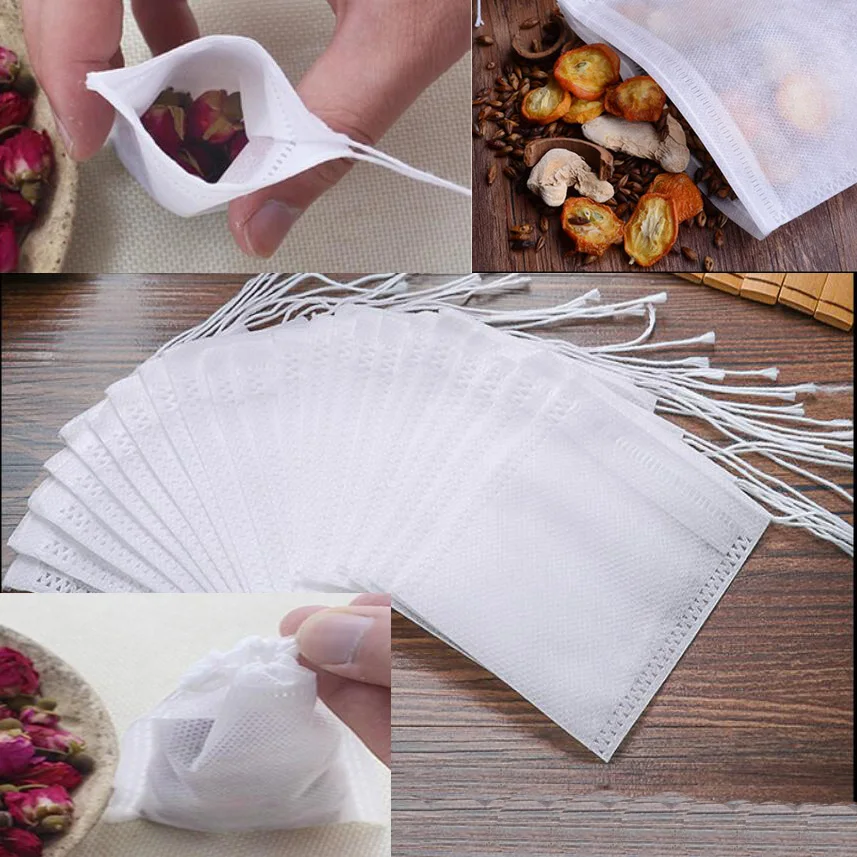 Bolsitas vacías para té perfumado con filtro Heal, bolsas de té desechables para hierbas, Té suelto, 8X10, 6X8CM, 500 Uds.