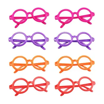 

10PCS Plastic Round Glasses Frame Toys No Lens Eyeglasses Rack Toys Frames Toys Eyeglasses Toys for Kids Playing (Random Color)
