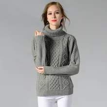Классический вязаный свитер женский толстый Водолазка пуловеры Осень Зима Теплые Топы женские джемперы XL XXL