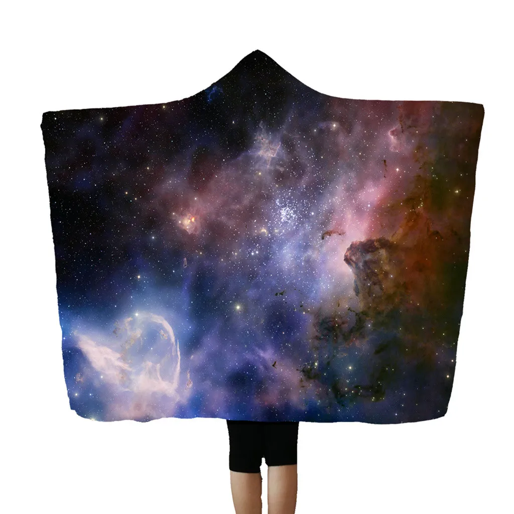 D Nebula Universe hoodie blanket Air Conditioner Cover Blanket Velvet Plush Thin Quilt Sofa/bed/plane Travel Bedding Dropshipping - Цвет: D