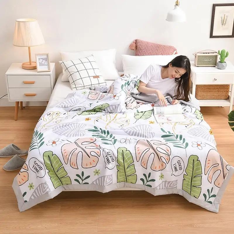 

Household Textiles Washed Cotton Thin Quilts, Air Conditioned Bedspread, Sofa, Office, Aircraft Cover, Bedding, Children, Adu