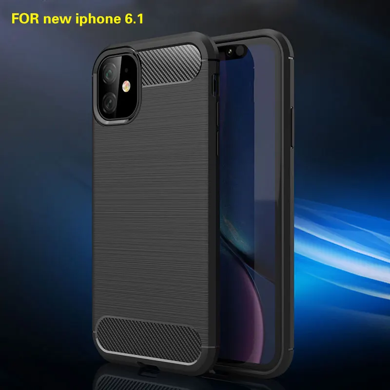 

For IPhone 11 pRo 6.1 TPU Carbon Fiber Wire Drawing Case Shockproof Protective Phone Case