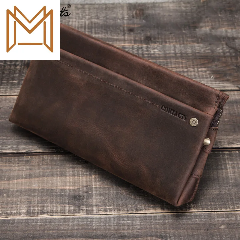 

Black Angel Crazy Horse Leather Man Hand Package More Function Genuine Leather Hand Package