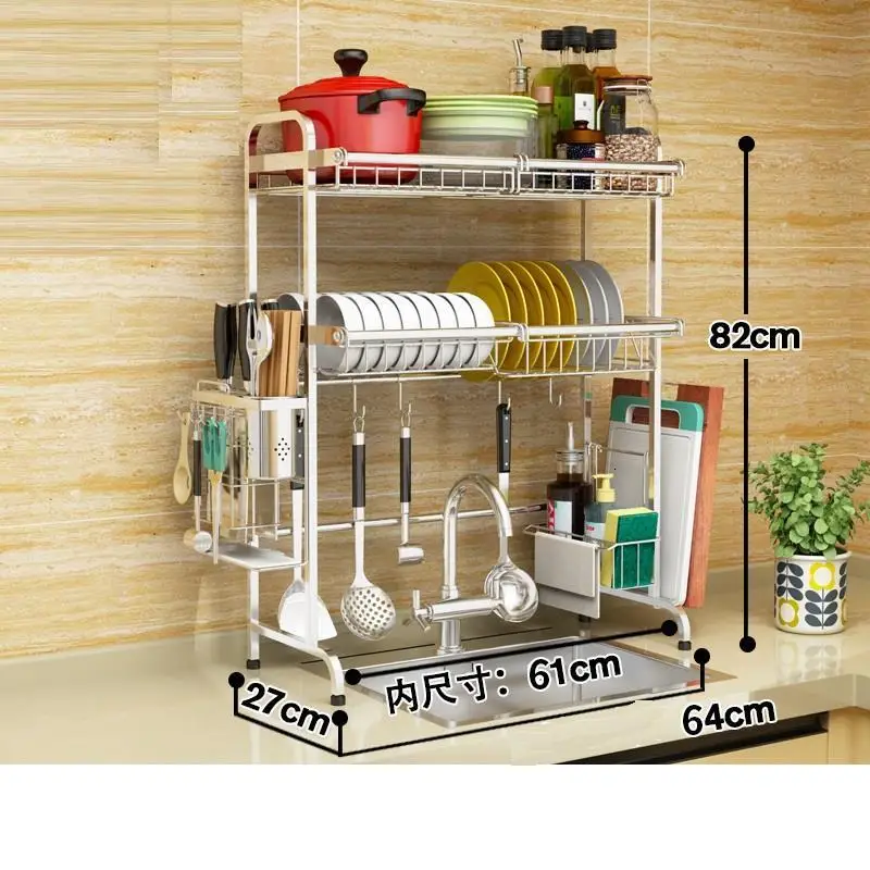 Number 16 Nevera Dish Drying Afdruiprek Cosas De Pantry Stainless Steel Organizador Cocina Cozinha Rack Cuisine Kitchen Organizer - Цвет: Number 16