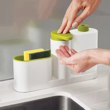 Ручной Дозатор жидкого мыла, стойка для хранения губок, аксессуары для ванной комнаты, многофункциональное моющее средство для раковины, дезинфицирующее средство для рук, бутылка