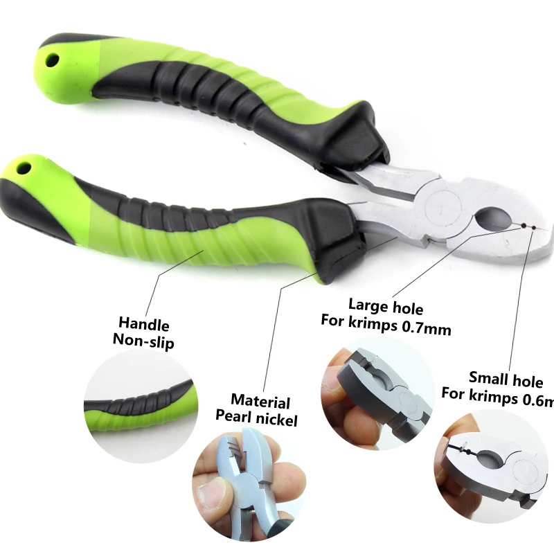 Multifunction Fishing Scissors Crimping Pliers Line Hook Cutter Fishing  Grip Hook Split Rings Tackle Tool High Carbon Steel Jaws