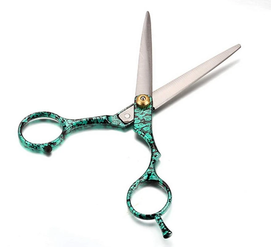 HLZS-New Professional Hairdressing Cutting Thinning Stainless Steel Scissors 2PCs Set Green