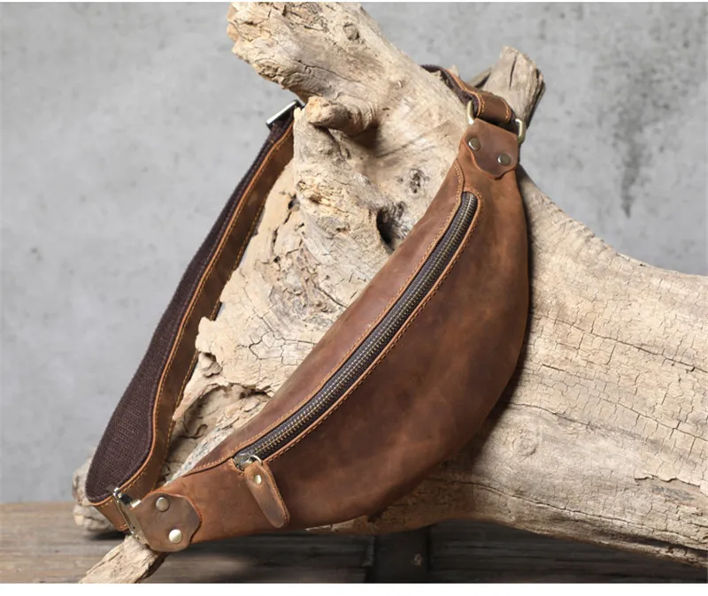 Woosir Men's Cowhide Leather Simple Sling Bag