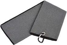 Enhua Tri-fold Golf Towel | Premium Microfiber Fabric | Waffle Pattern | Heavy Duty Carabiner Clip