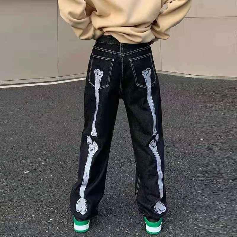 Jean Cargo Large Délavé Bleu Indigo à Poches Style Utilitaire