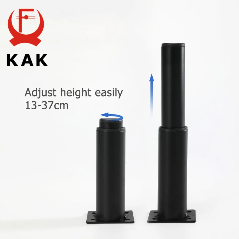 Black Furniture Legs Adjustable Height Carbon Steel Table Feet Sofa Bed Leg Replacement 1000KG Heavy Duty Furniture Hardware adjustable leveling legs