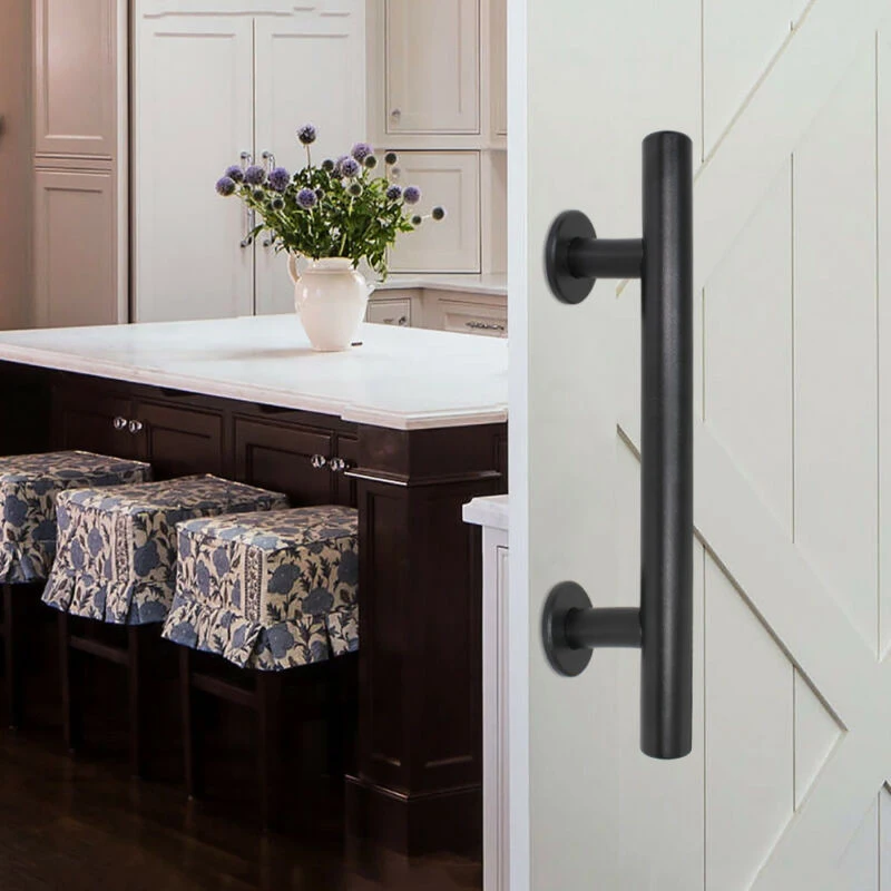 Hardware Sliding Barn Wooden Door Handle Set With Screw Pull And Push Cast Iron