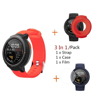 

3 in 1 Wrist Strap + Case + Screen Protector For Huami Amazfit Verge Smart Bracelet Silicone Replacement Band Watchband 20Feb