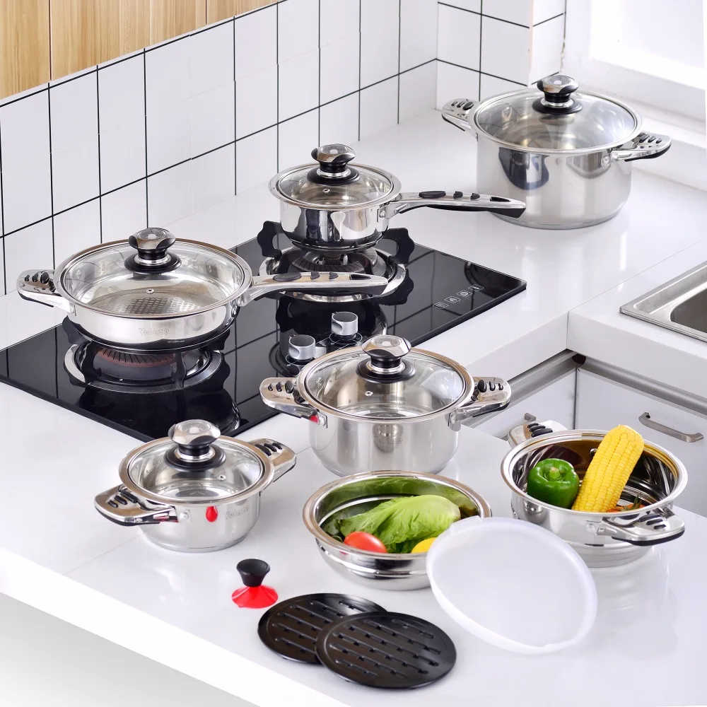 Velaze Batterie de Cuisine Induction, Série Miki de 9 pcs, Set de Casseroles  et Poêles en