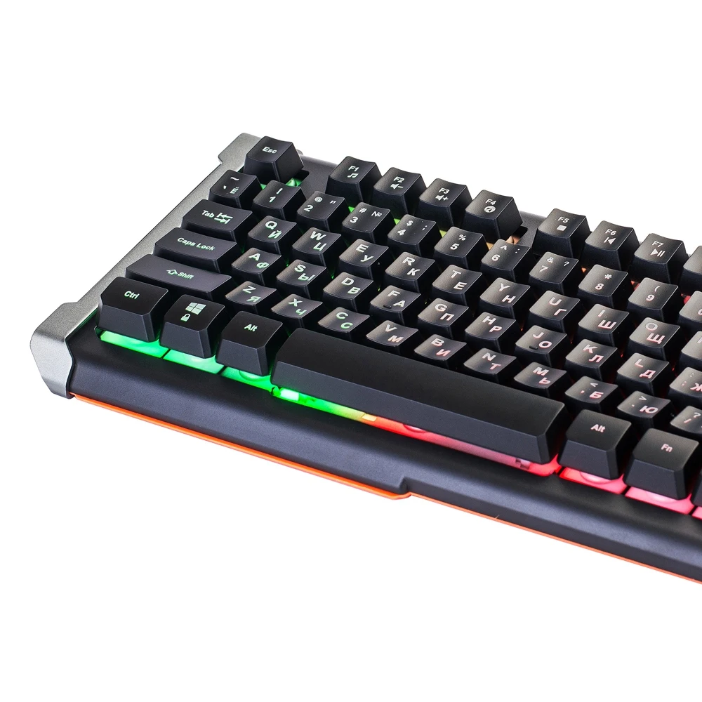 Клавиатура Oklick 717G BLACK DEATH черный/серый USB Multimedia for gamer LED